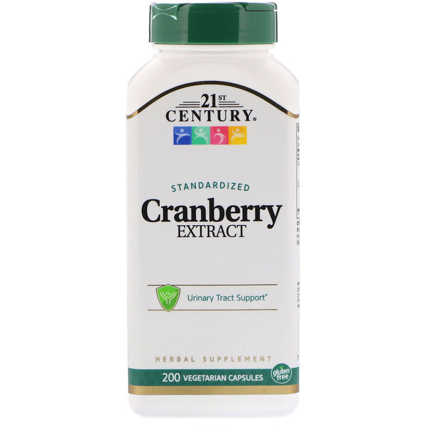<img alt="21st Century, Cranberry Extract, Standardized, 200 Vegetarian Capsules" title="21st Century, Cranberry Extract, Standardized, 200 Vegetarian Capsules,740985229064"
