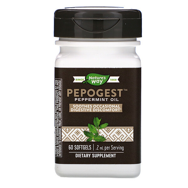 <img alt="Natures Way, Pepogest, Enteric-Coated Peppermint Oil, 60 Softgels" title="Natures Way, Pepogest, Enteric-Coated Peppermint Oil, 60 Softgels,033674145371"