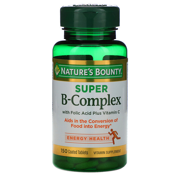 <img alt="Natures Bounty, Super B-Complex with Folic Acid Plus Vitamin C, 150 Coated Tablets" title="Natures Bounty, Super B-Complex with Folic Acid Plus Vitamin C, 150 Coated Tablets,074312131684"