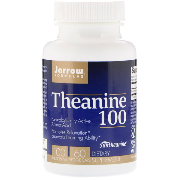 <img alt="Jarrow Formulas, Theanine 100, 100 mg, 60 Veggie Caps" title="Jarrow Formulas, Theanine 100, 100 mg, 60 Veggie Caps,790011150503"