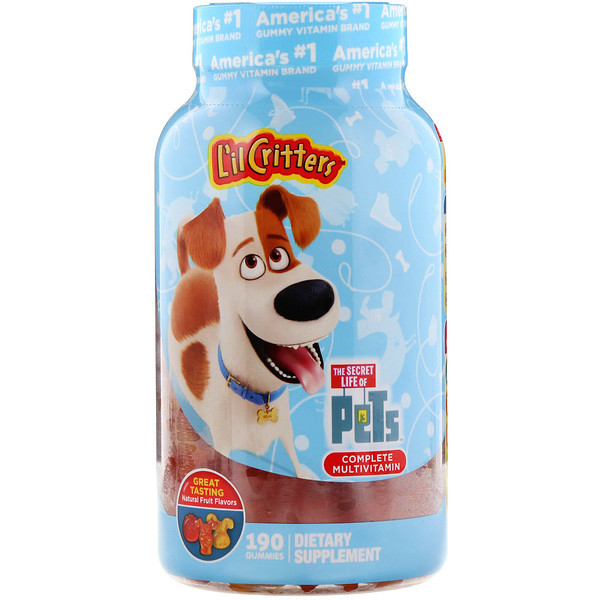 <img alt="L'il Critters, Complete Multivitamin, Secret Life of Pets, Natural Fruit Flavors, 190 Gummies" title="L'il Critters, Complete Multivitamin, Secret Life of Pets, Natural Fruit Flavors, 190 Gummies,027917271613"