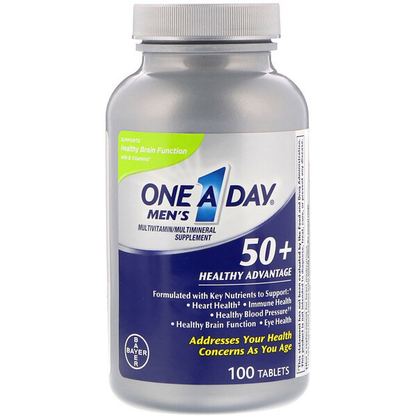 <img alt="One-A-Day, Mens 50+, Healthy Advantage, Multivitamin/Multimineral Supplement, 100 Tablets" title="One-A-Day, Mens 50+, Healthy Advantage, Multivitamin/Multimineral Supplement, 100 Tablets,016500565338"