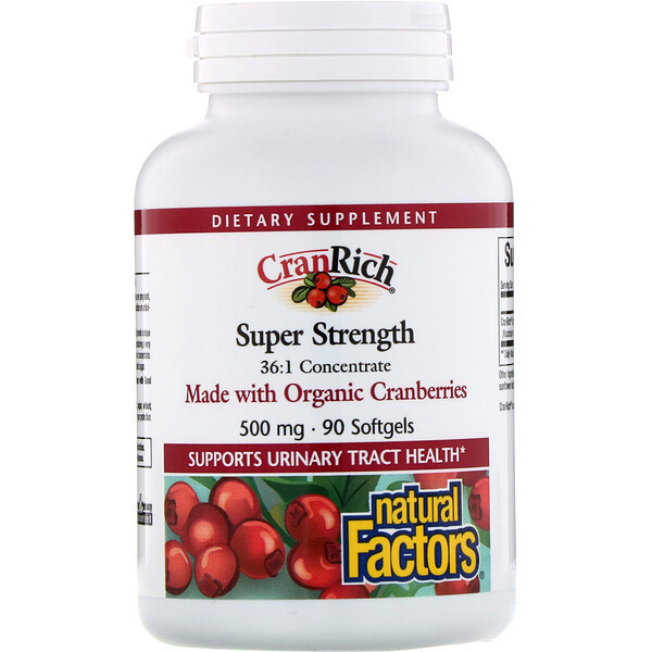 <img alt="Natural Factors, CranRich, Super Strength, Cranberry Concentrate, 500 mg, 90 Softgels" title="Natural Factors, CranRich, Super Strength, Cranberry Concentrate, 500 mg, 90 Softgels,068958045146"