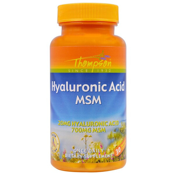 <img alt="Thompsons Hyaluronic Acid 20mg +  MSM 500mg (30 Enteric Caps)" title="Thompsons Hyaluronic Acid 20mg +  MSM 500mg (30 Enteric Caps),031315617690"