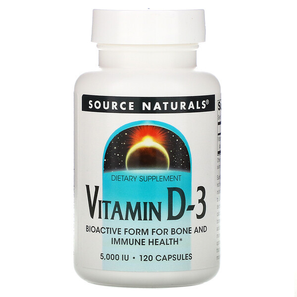 <img alt="Source Naturals, Vitamin D-3, 5,000 IU, 120 Capsules" title="Source Naturals, Vitamin D-3, 5,000 IU, 120 Capsules,021078023371"
