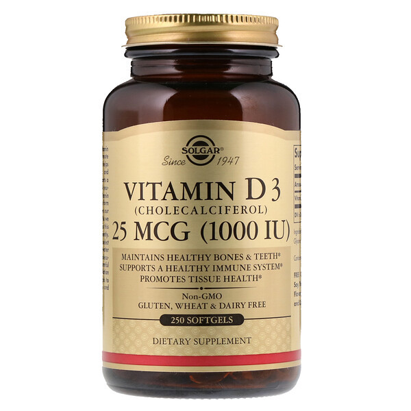 <img alt="Solgar, Vitamin D3 (Cholecalciferol), 1000 IU, 250 Softgels" title="Solgar, Vitamin D3 (Cholecalciferol), 1000 IU, 250 Softgels,033984033412"
