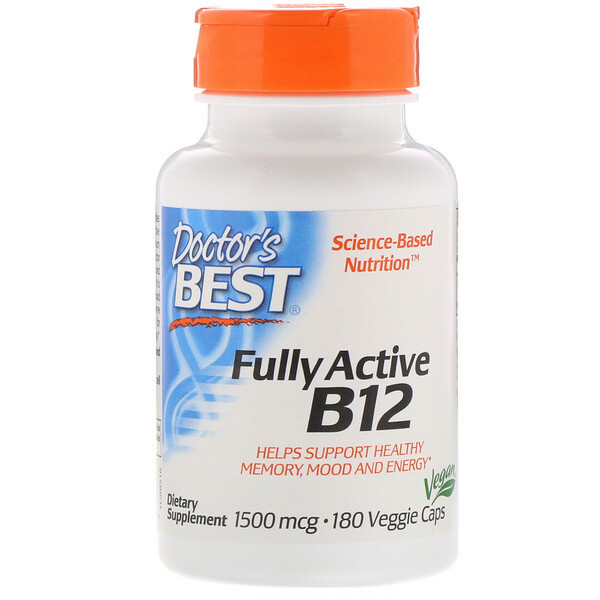 <img alt="Doctors Best, Fully Active B12, 1,500 mcg, 180 Veggie Caps" title="Doctors Best, Fully Active B12, 1,500 mcg, 180 Veggie Caps,753950005167"