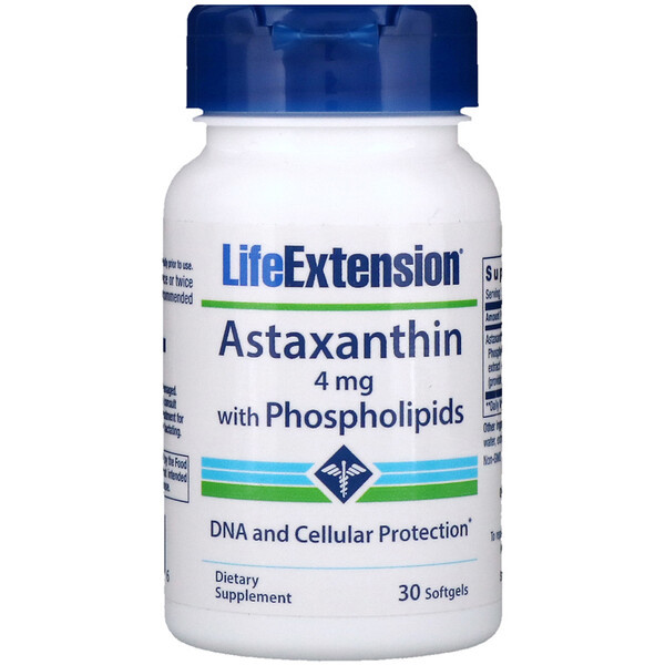 <img alt="Life Extension Astaxanthin with Phospholipids -- 4 mg - 30 Softgels" title="Life Extension Astaxanthin with Phospholipids -- 4 mg - 30 Softgels,737870192336"