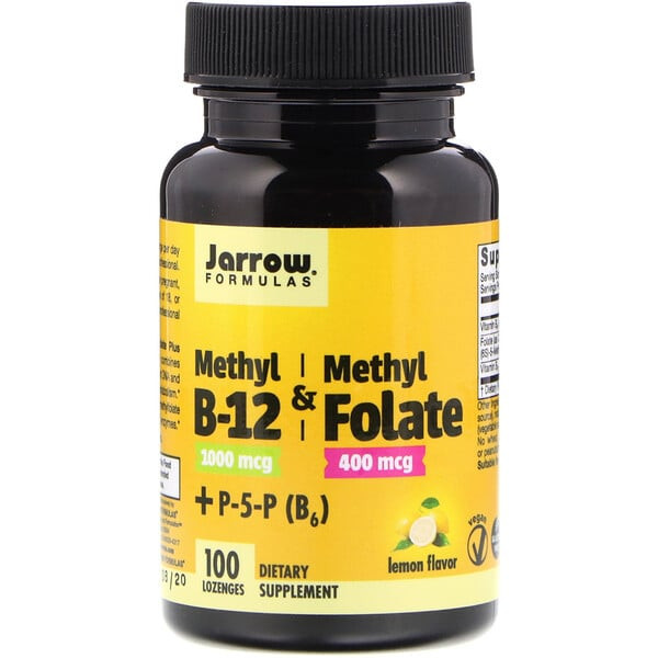 <img alt="Jarrow Formulas, Methyl B-12 & Methyl Folate, Lemon Flavor, 1000 mcg / 400 mcg, 100 Lozenges" title="Jarrow Formulas, Methyl B-12 & Methyl Folate, Lemon Flavor, 1000 mcg / 400 mcg, 100 Lozenges,790011180180"