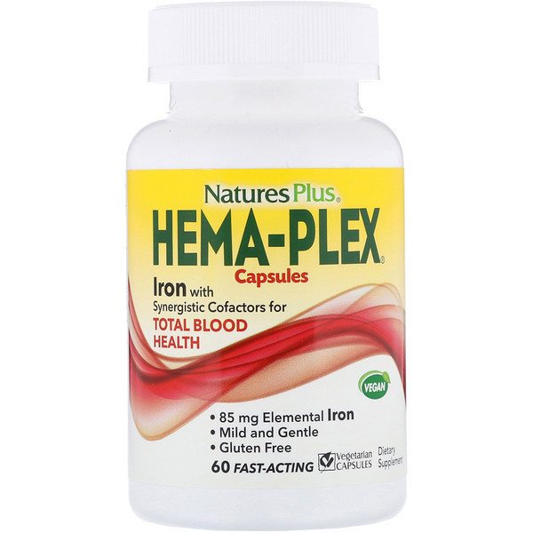 <img alt="Natures Plus, Hema-Plex Capsules, 60 Fast-Acting Vegetarian Capsules" title="Natures Plus, Hema-Plex Capsules, 60 Fast-Acting Vegetarian Capsules,097467037724"