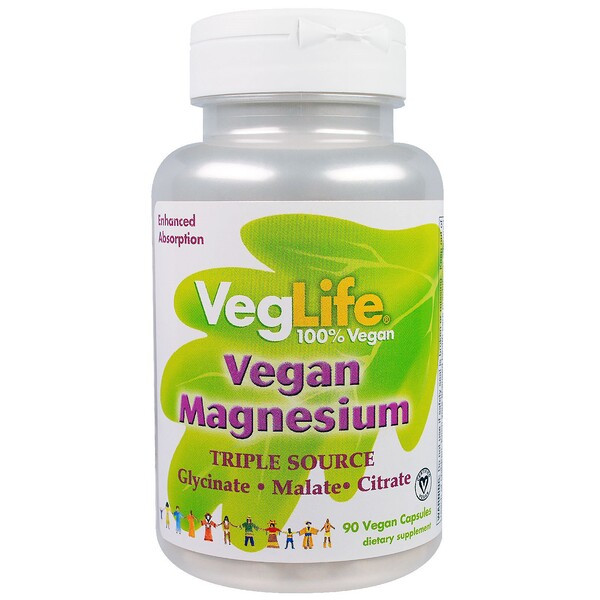 <img alt="VegLife, Vegan Magnesium, Triple Source, 90 Vegan Caps" title="VegLife, Vegan Magnesium, Triple Source, 90 Vegan Caps,076280291018"