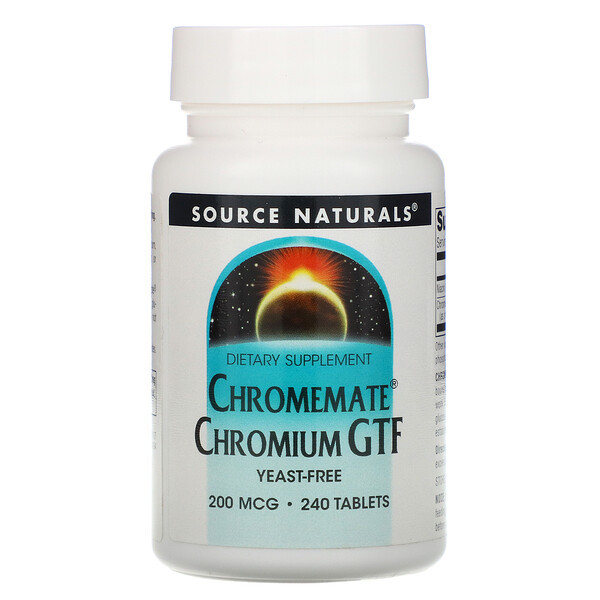 <img alt="Source Naturals, Chromemate Chromium GTF, 200 mcg, 240 Tablets" title="Source Naturals, Chromemate Chromium GTF, 200 mcg, 240 Tablets,021078001072"