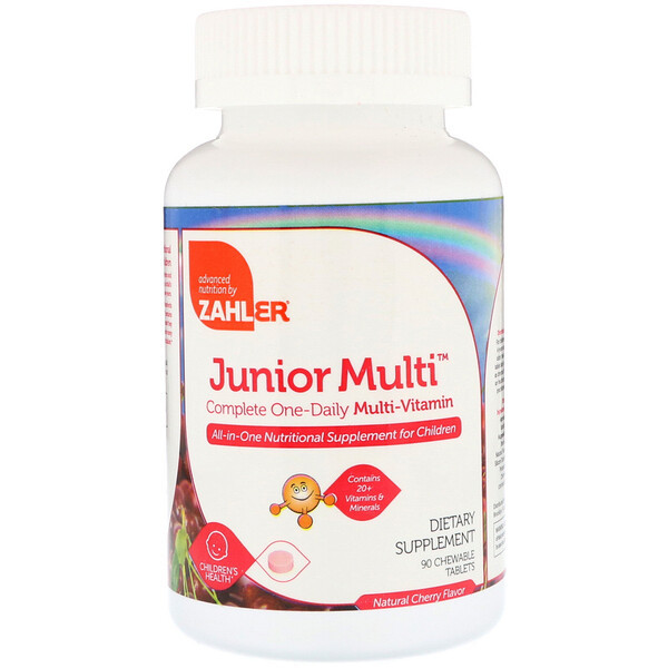 <img alt="Zahler, Junior Multi, Complete One-Daily Multi-Vitamin, Natural Cherry Flavor, 90 Chewable Tablets" title="Zahler, Junior Multi, Complete One-Daily Multi-Vitamin, Natural Cherry Flavor, 90 Chewable Tablets,848998080471"