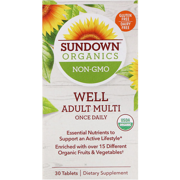 <img alt="Sundown Organics, Well Adult Multi, Once Daily, 30 Tablets" title="Sundown Organics, Well Adult Multi, Once Daily, 30 Tablets,030768002152"