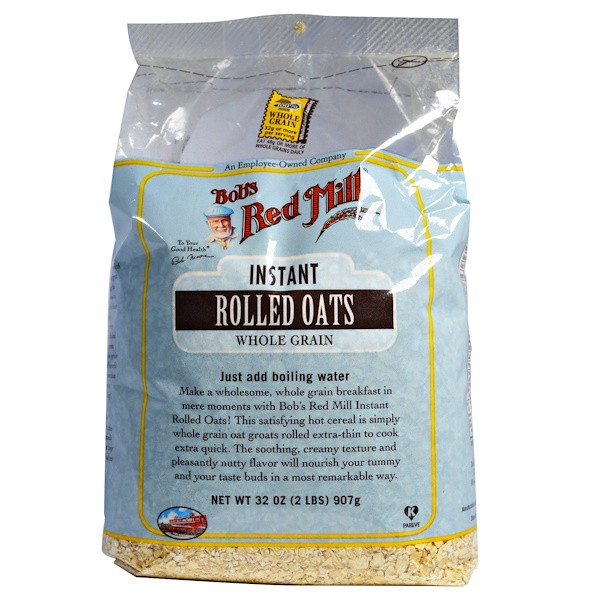 Bobs Red Mill, Instant Rolled Oats, Whole Grain, 2 lbs (907 g)
