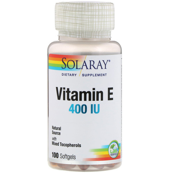 <img alt="Solaray Vitamin E - 400 IU - 100 Softgels" title="Solaray Vitamin E - 400 IU - 100 Softgels,076280041637"