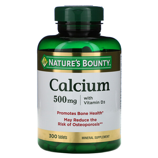 <img alt="Natures Bounty, Calcium with Vitamin D3, 500 mg, 300 Tablets" title="Natures Bounty, Calcium with Vitamin D3, 500 mg, 300 Tablets,074312070877"