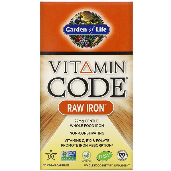 <img alt="Garden of Life, Vitamin Code, RAW Iron, 30 Vegan Caps" title="Garden of Life, Vitamin Code, RAW Iron, 30 Vegan Caps,658010113762"