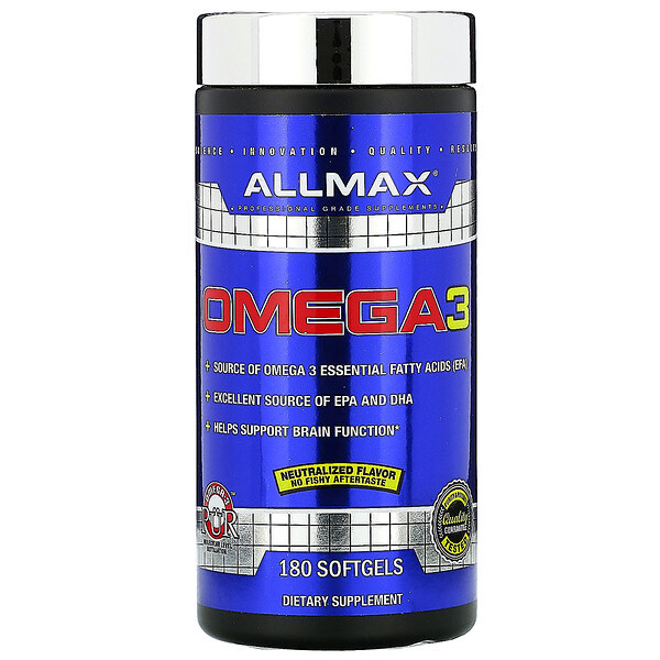 <img alt="ALLMAX Nutrition, Omega-3 Fish Oil, Ultra-Pure Cold-Water Fish Oil, 180 Softgels" title="ALLMAX Nutrition, Omega-3 Fish Oil, Ultra-Pure Cold-Water Fish Oil, 180 Softgels,665553202556"
