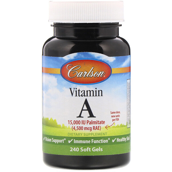 <img alt="Carlson Labs, Vitamin A, 15,000 IU, 240 Soft Gels" title="Carlson Labs, Vitamin A, 15,000 IU, 240 Soft Gels,088395011023"