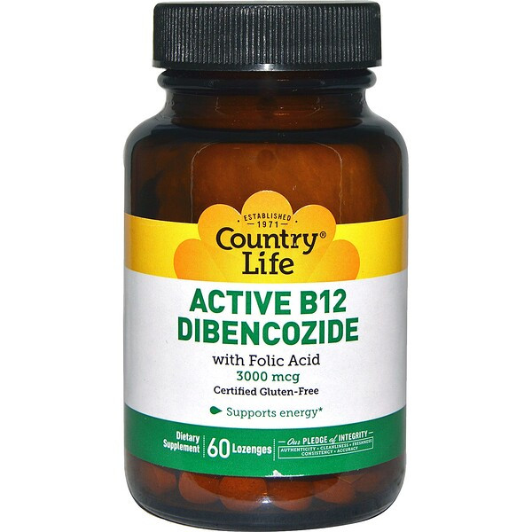 <img alt="Country Life, Active B12 Dibencozide, 3000 mcg, 60 Lozenges" title="Country Life, Active B12 Dibencozide, 3000 mcg, 60 Lozenges,015794062424"