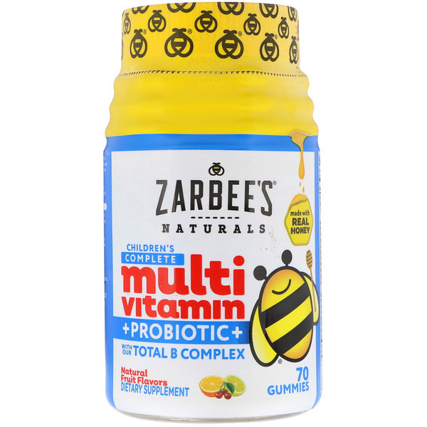 <img alt="Zarbees, Childrens Complete Multivitamin + Probiotic, Natural Fruit Flavors, 70 Gummies" title="Zarbees, Childrens Complete Multivitamin + Probiotic, Natural Fruit Flavors, 70 Gummies,857647007189"