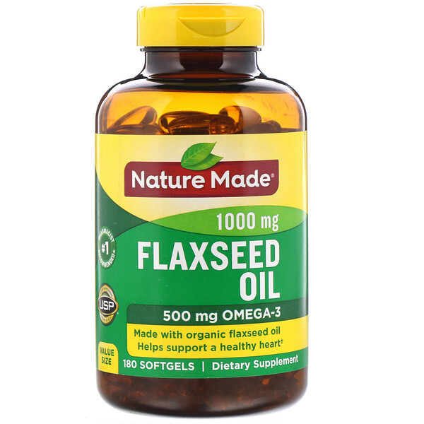 <img alt="Nature Made, Flaxseed Oil, 1000 mg, 180 Softgels" title="Nature Made, Flaxseed Oil, 1000 mg, 180 Softgels,031604017156"