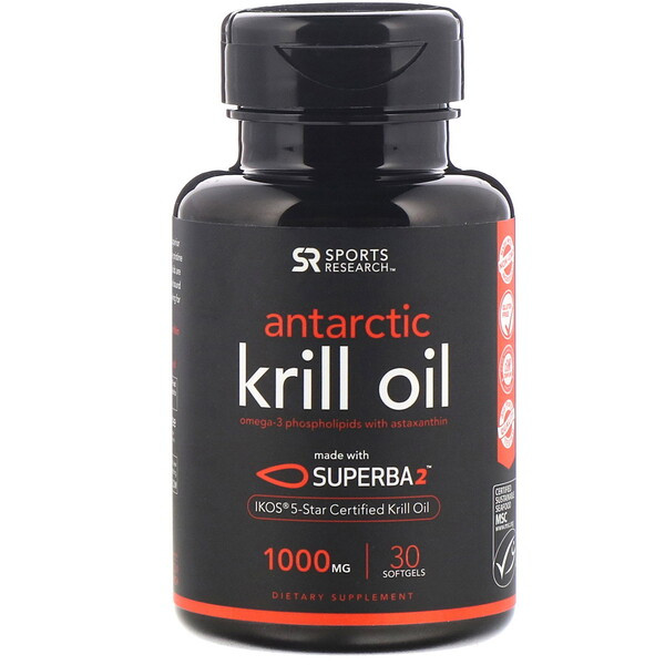 <img alt="Sports Research, Antarctic Krill Oil with Astaxanthin, 1000 mg, 30 Softgels" title="Sports Research, Antarctic Krill Oil with Astaxanthin, 1000 mg, 30 Softgels,023249010166"