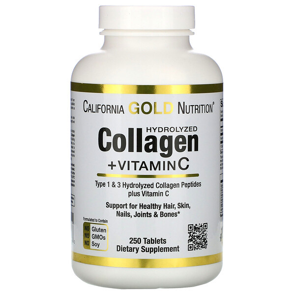 <img alt="California Gold Nutrition, Hydrolyzed Collagen Peptides + Vitamin C, Type 1 & 3, 6,000 mg, 250 Tablets" title="California Gold Nutrition, Hydrolyzed Collagen Peptides + Vitamin C, Type 1 & 3, 6,000 mg, 250 Tablets,898220011780"