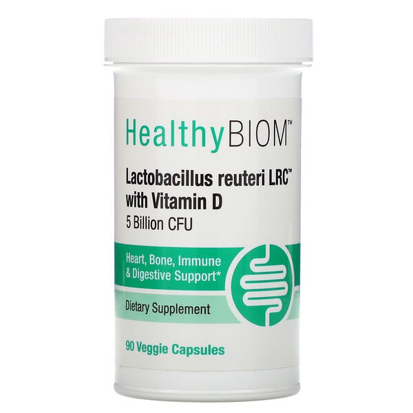 <img alt="HealthyBiom, Lactobacillus Reuteri LRC with Vitamin D, 5 Billion CFUs, 90 Veggie Capsules" title="HealthyBiom, Lactobacillus Reuteri LRC with Vitamin D, 5 Billion CFUs, 90 Veggie Capsules,898220016501"