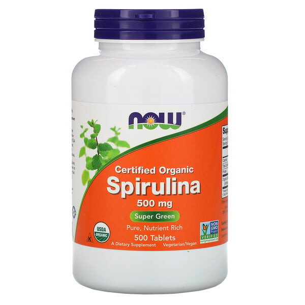 <img alt="Now Foods, Certified Organic Spirulina, 500 mg, 500 Tablets" title="Now Foods, Certified Organic Spirulina, 500 mg, 500 Tablets,733739027009"