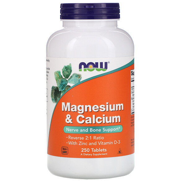 <img alt="Now Foods, Magnesium & Calcium, Reverse 2:1 Ratio with Zinc and Vitamin D-3 250 Tablets" title="Now Foods, Magnesium & Calcium, Reverse 2:1 Ratio with Zinc and Vitamin D-3 250 Tablets,733739012784"
