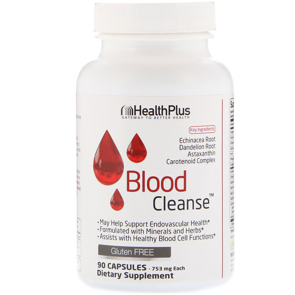 <img alt="Health Plus, Blood Cleanse, 753 mg, 90 Capsules" title="Health Plus, Blood Cleanse, 753 mg, 90 Capsules,083502550068"