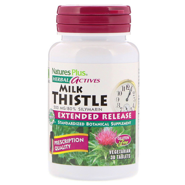 <img alt="Natures Plus, Herbal Actives, Milk Thistle, Extended Release, 500 mg, 30 Tablets" title="Natures Plus, Herbal Actives, Milk Thistle, Extended Release, 500 mg, 30 Tablets,097467073425"