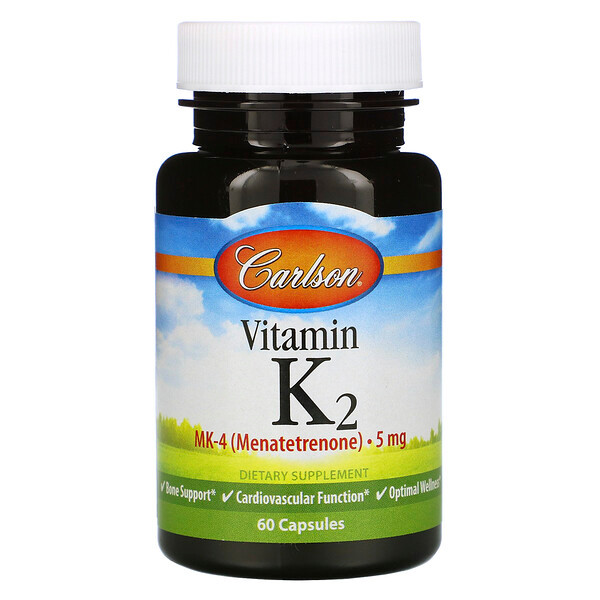 <img alt="Carlson Labs, Vitamin K2, 5 mg, 60 Capsules" title="Carlson Labs, Vitamin K2, 5 mg, 60 Capsules,088395010002"