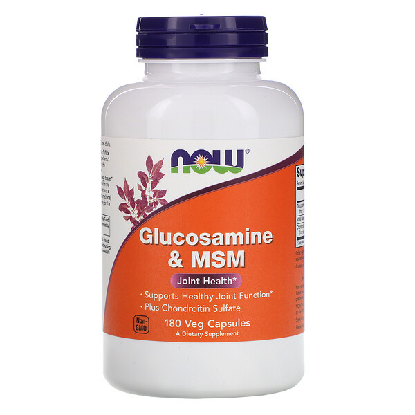 <img alt="Now Foods, Glucosamine & MSM, 180 Veg Capsules" title="Now Foods, Glucosamine & MSM, 180 Veg Capsules,733739032799"