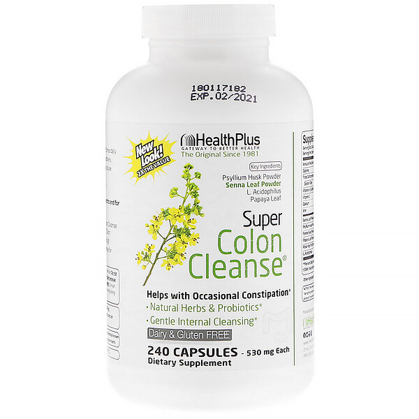 <img alt="Health Plus, Super Colon Cleanse, 530 mg, 240 Capsules" title="Health Plus, Super Colon Cleanse, 530 mg, 240 Capsules,083502087656"