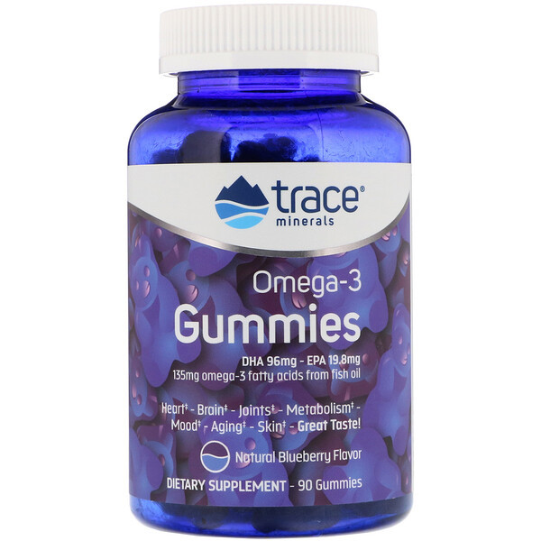 <img alt="Trace Minerals Research, Omega-3 Gummies, Natural Blueberry, 90 Gummies" title="Trace Minerals Research, Omega-3 Gummies, Natural Blueberry, 90 Gummies,878941004919"
