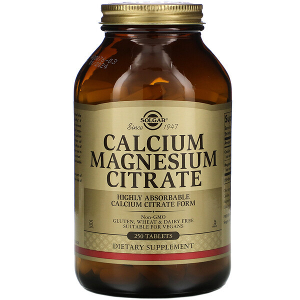 <img alt="Solgar, Calcium Magnesium Citrate, 250 Tablets" title="Solgar, Calcium Magnesium Citrate, 250 Tablets,033984005105"