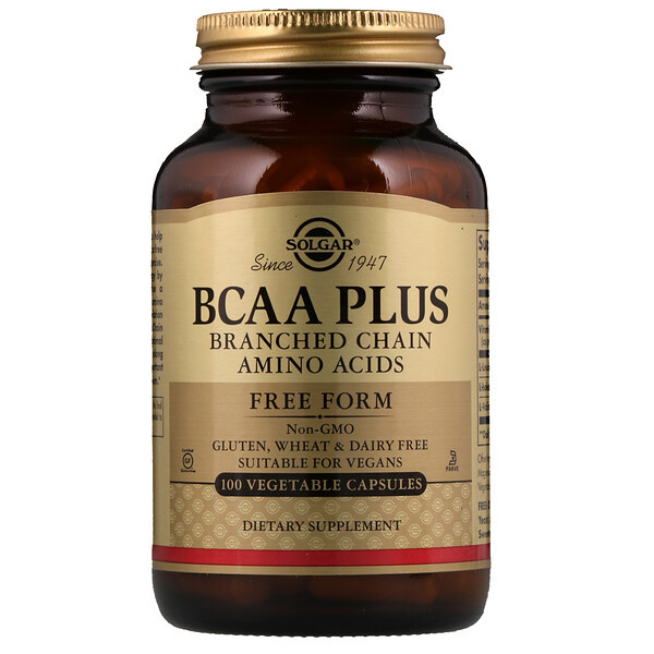 <img alt="Solgar, BCAA Plus, Free Form, 100 Vegetable Capsules" title="Solgar, BCAA Plus, Free Form, 100 Vegetable Capsules,033984001961"