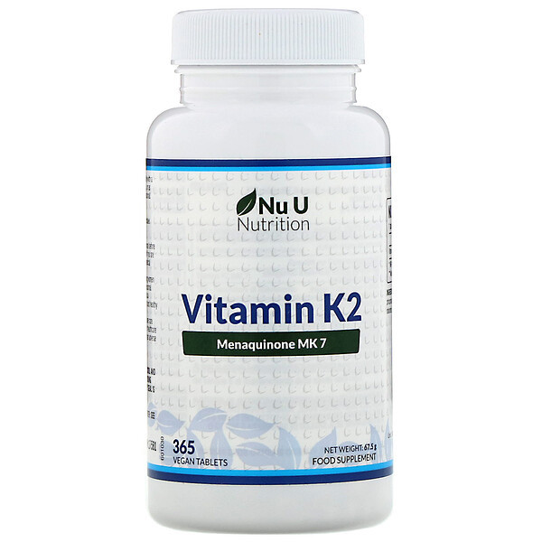 <img alt="Nu U Nutrition, Vitamin K2, 365 Vegan Tablets" title="Nu U Nutrition, Vitamin K2, 365 Vegan Tablets,810028760134"