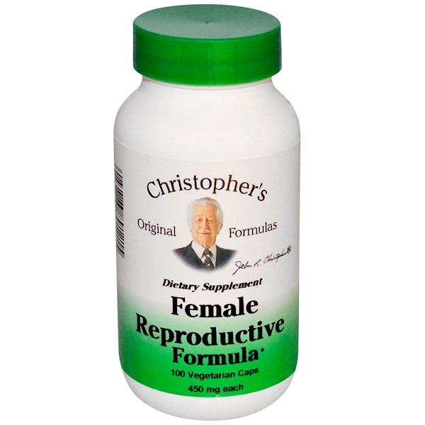 <img alt="Christophers Original Formulas, Female Reproductive Formula, 450 mg, 100 Veggie Caps" title="Christophers Original Formulas, Female Reproductive Formula, 450 mg, 100 Veggie Caps,084783891215"