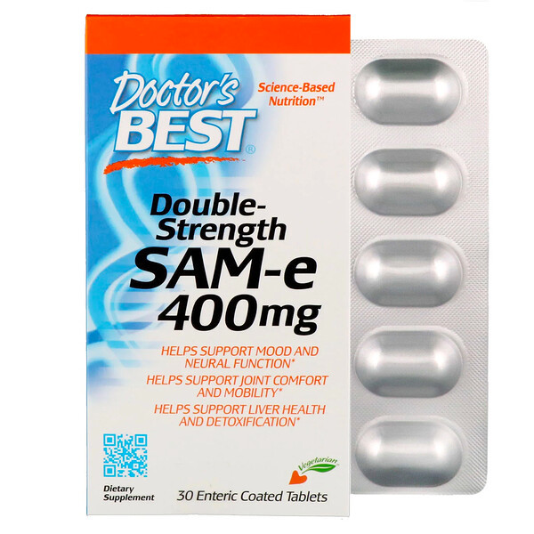 <img alt="Doctors Best, SAM-e, Double-Strength, 400 mg, 30 Enteric Coated Tablets" title="Doctors Best, SAM-e, Double-Strength, 400 mg, 30 Enteric Coated Tablets,753950001510"