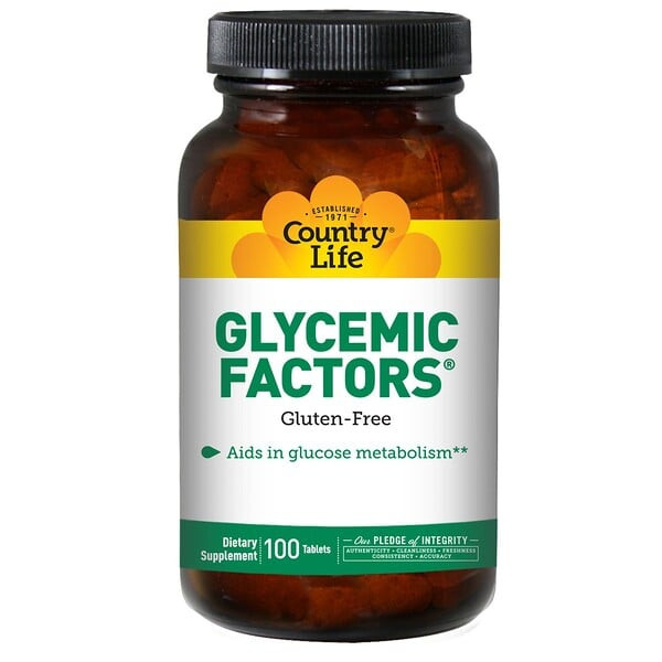 <img alt="Country Life, Glycemic Factors, 100 Tablets" title="Country Life, Glycemic Factors, 100 Tablets,015794015758"