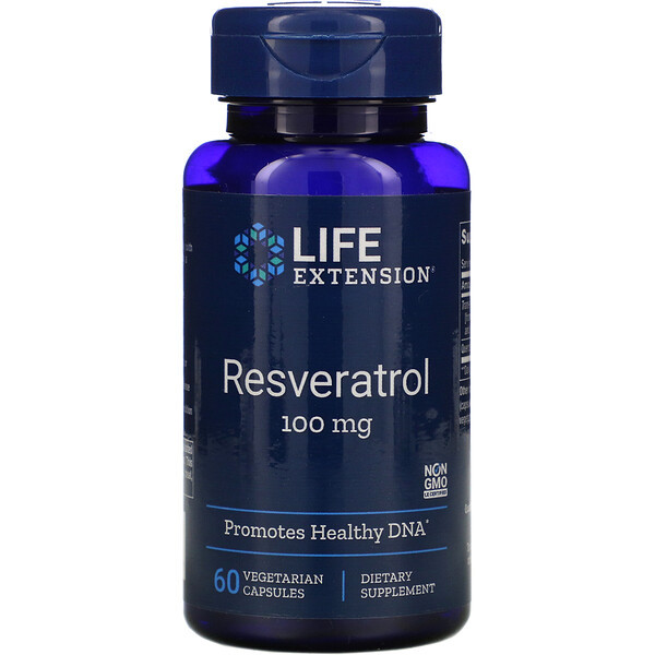 <img alt="Life Extension, Resveratrol, 100 mg, 60 Vegetarian Capsules" title="Life Extension, Resveratrol, 100 mg, 60 Vegetarian Capsules,737870221067"