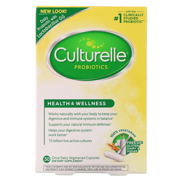 <img alt="Culturelle, Health & Wellness Probiotic, 30 Vegetarian Capsules" title="Culturelle, Health & Wellness Probiotic, 30 Vegetarian Capsules,049100364049"