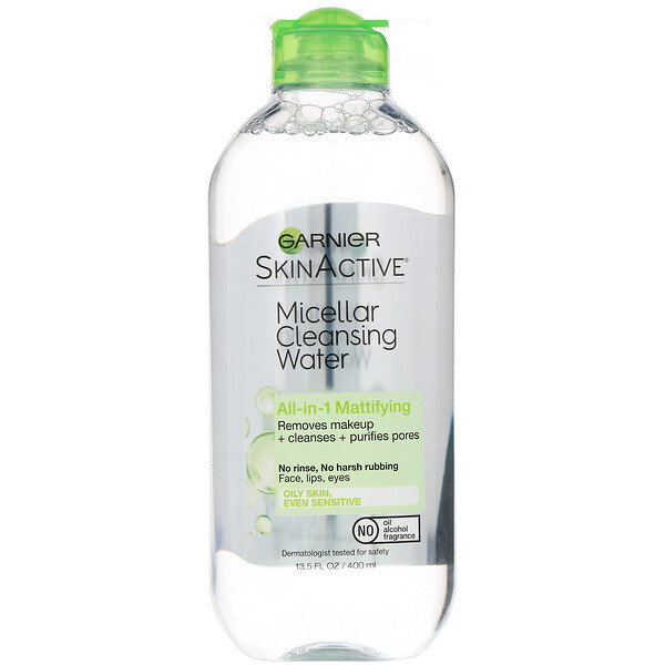 3 PACK of Garnier, SkinActive, Micellar Cleansing Water, All-in-1 Makeup Remover, Oily Skin, 13.5 oz (400 ml)