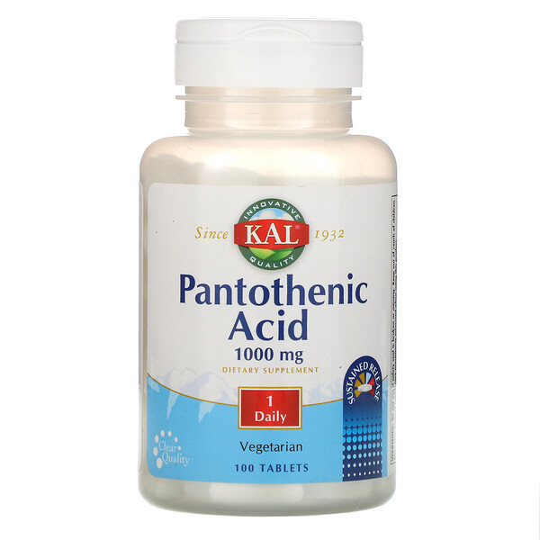 <img alt="KAL, Pantothenic Acid, 1000 mg,  100 Tablets" title="KAL, Pantothenic Acid, 1000 mg,  100 Tablets,021245839101"
