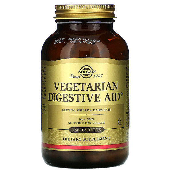 <img alt="Solgar, Vegetarian Digestive Aid, 250 Tablets" title="Solgar, Vegetarian Digestive Aid, 250 Tablets,033984028029"