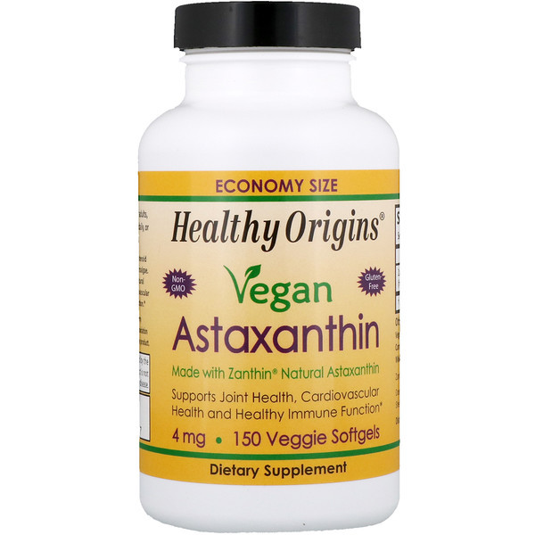 Healthy Origins, Vegan Astaxanthin, 4 mg, 150 Veggie Softgels